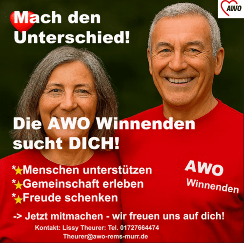 AWO Winnenden Werbung Ehrenamt 2026 AWO Winnenden Werbung Ehrenamt