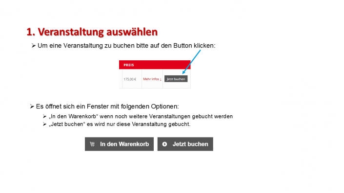 Veranstaltung auswählen